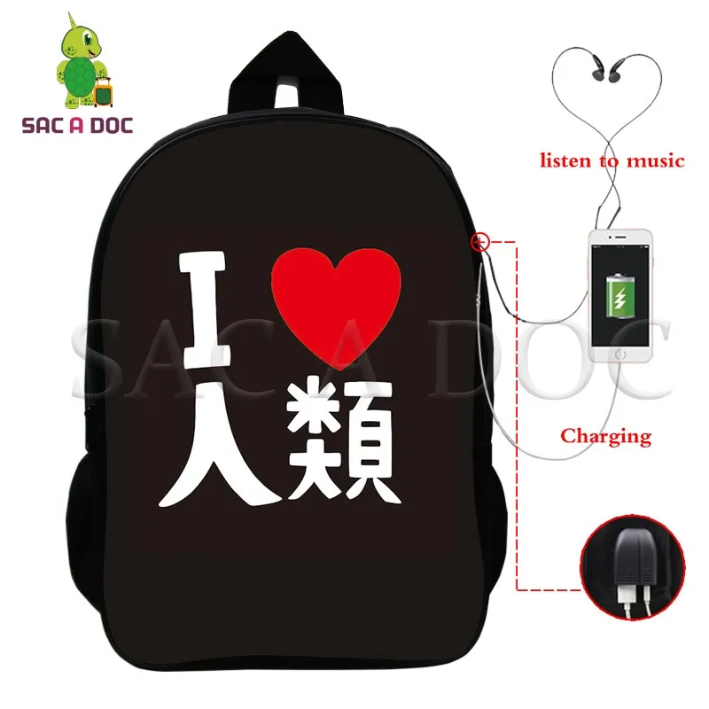 

Anime NO Game No Life Multifunction USB Charging Backpack Women Men Laptop Backpack for Teenagers School Travel Bags