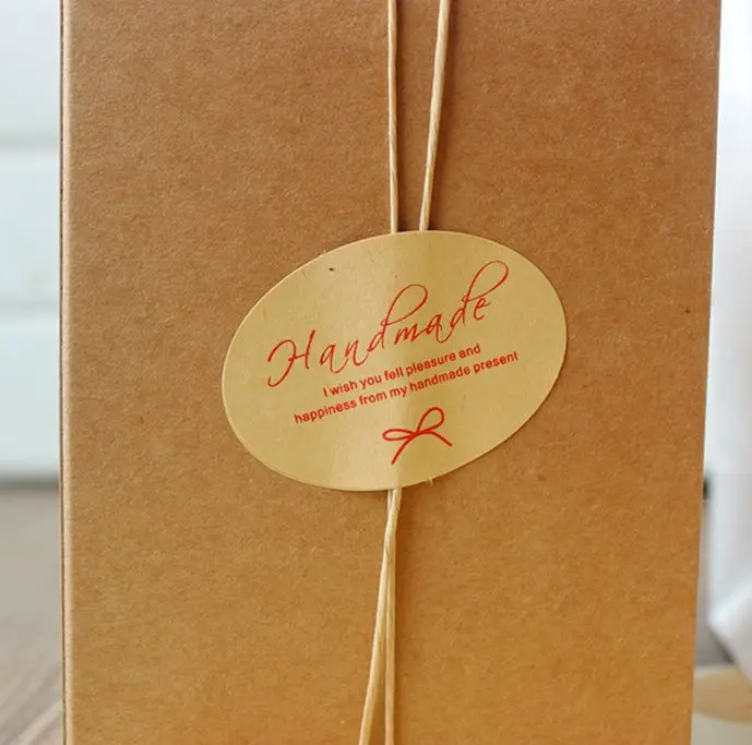 

Kraft hand made Sticker, bakery ,cookie , cake ,soap ,home made products packaging