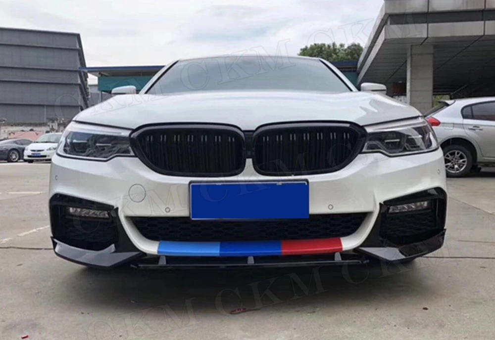 5 серии углеродное волокно/ABS передний бампер для губ разветвители для BMW G30 G31 520i 530i 540i M Sport защита головы подбородка