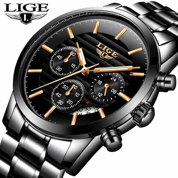

Top Luxury Brand LIGE Men Casual Sport Quartz Clock Watches Men Full Steel fashion Business Waterproof Watch Relogio Masculino