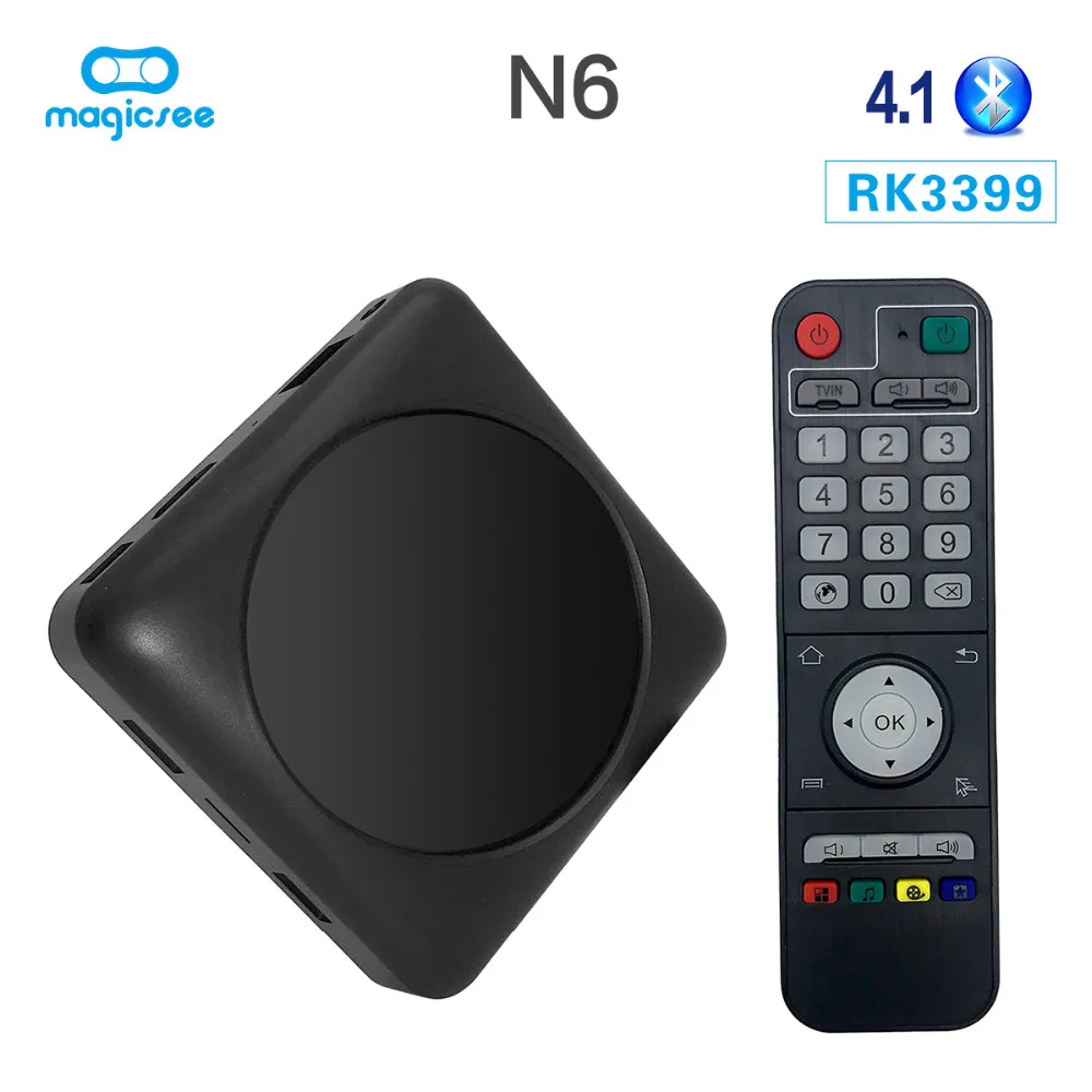  Magicsee N6 Max RK3399 Android 7.1 TV BOX 4G 32G Rom 2.4+5G Dual Wifi 1000M LAN BT 4.1 Smart Box 4K