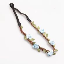 2017 NEW Flower Women Hairband Headband Festival Party Wedding sky blue