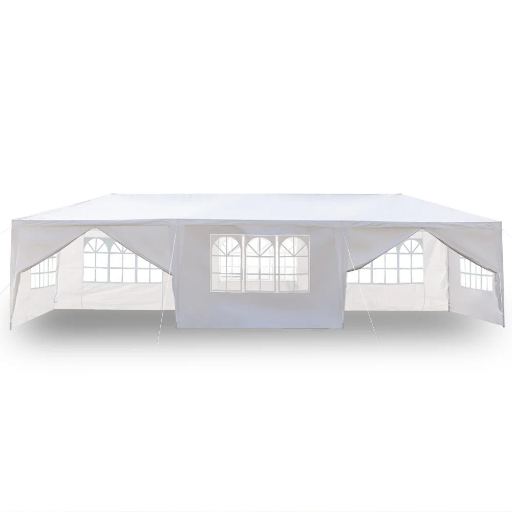 

10'x30' White Event Tent Party Canopy Wedding Tent Outdoor Gazebo Pop Up Pavilion Upgrade 8 Walls Spiral Tube Canopy - US Stock