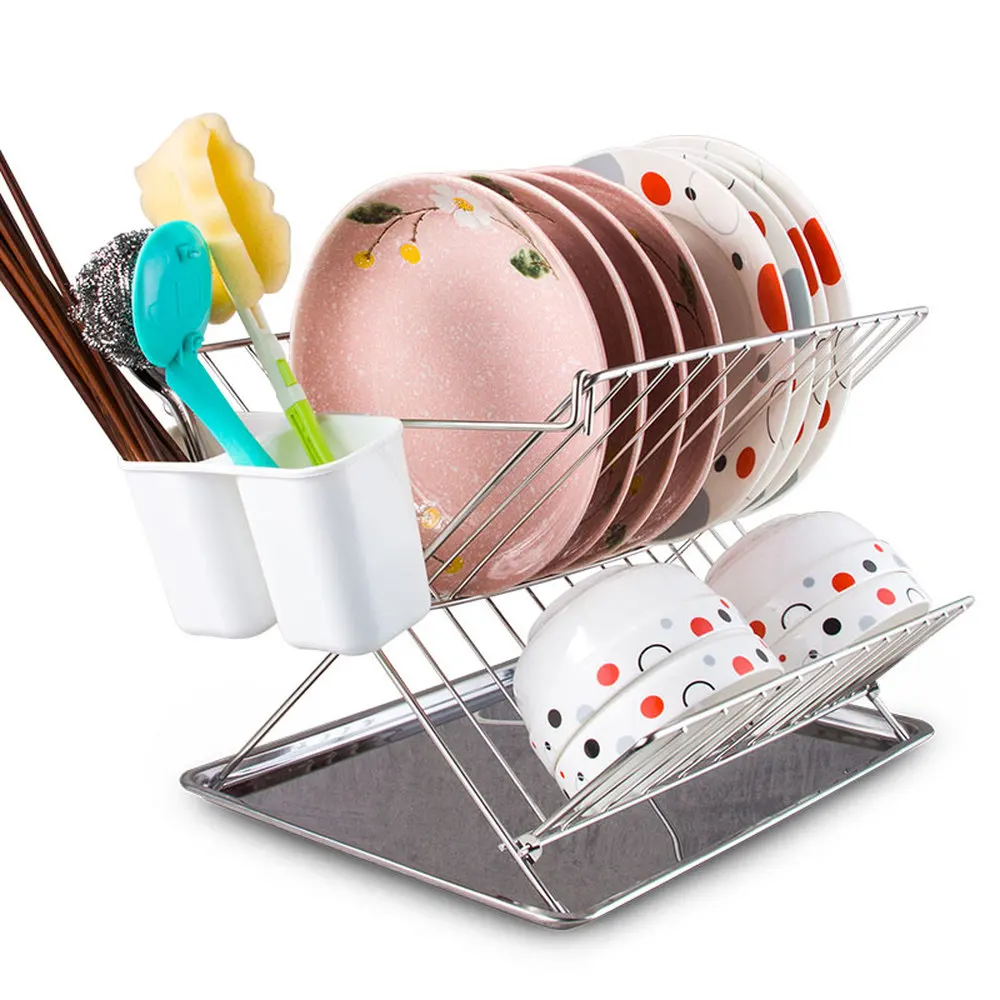  Bowl rack drain rack 304 stainless steel dishes kitchen utensils tableware storage bowl chopsticks  - 32921603773