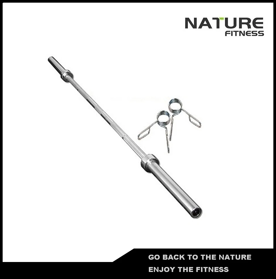 7FT 1500LB Straight Barbell Bar with Spring Collars For Weight Lifting