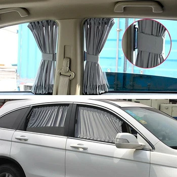 

Car Curtain Accessories 2Pcs Kit Universal Car Van SUV VIP Style Window Anti-UV Sunshade 50x39cm Front & Rear Visor