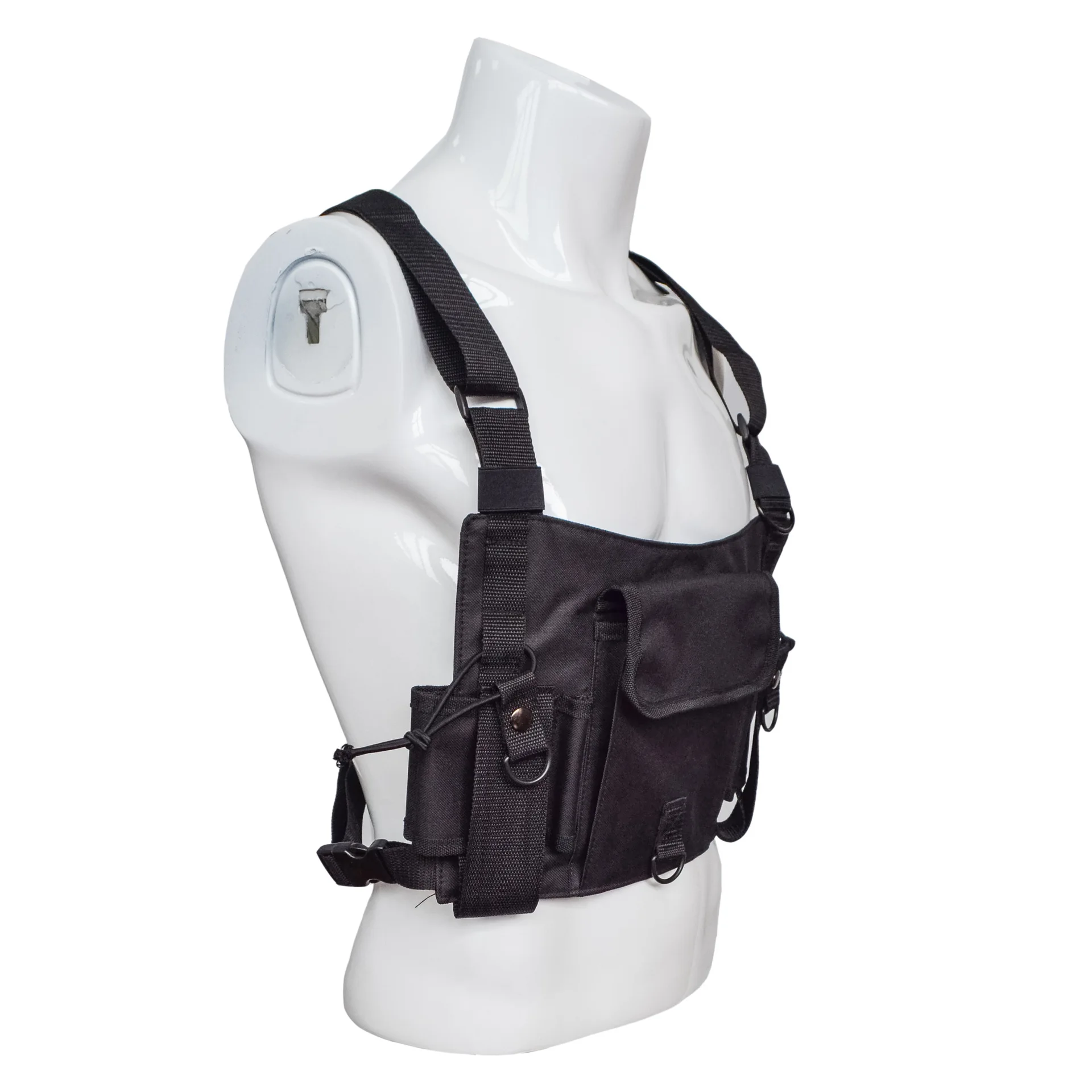 

black Men Chest bag Rig Vest Waist Bag Pack Military Pouch Holster Waistcoat Pockets Streetwear Tactical Chest Rig Kanye West