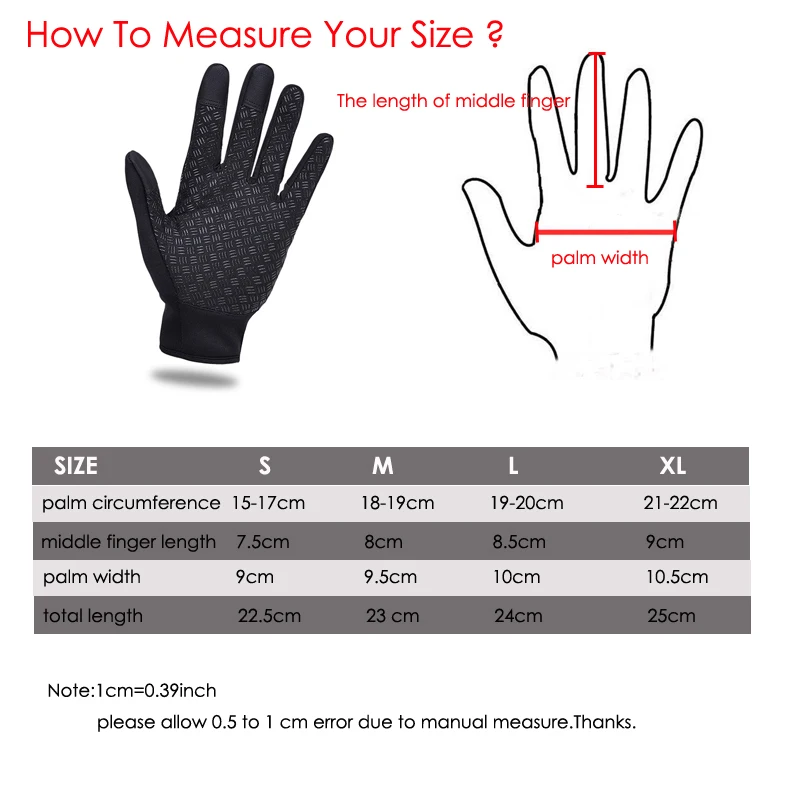 Unisex Touchscreen Winter Thermal Warm Cycling Bicycle Bike Ski Outdoor Camping Hiking Motorcycle Gloves Sports Full Finger