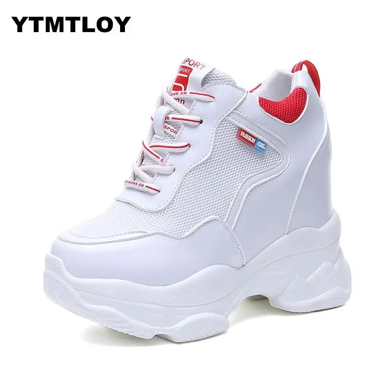 Женские высокие кроссовки на платформе Basket Femme Chaussures Femmes белые лидер продаж