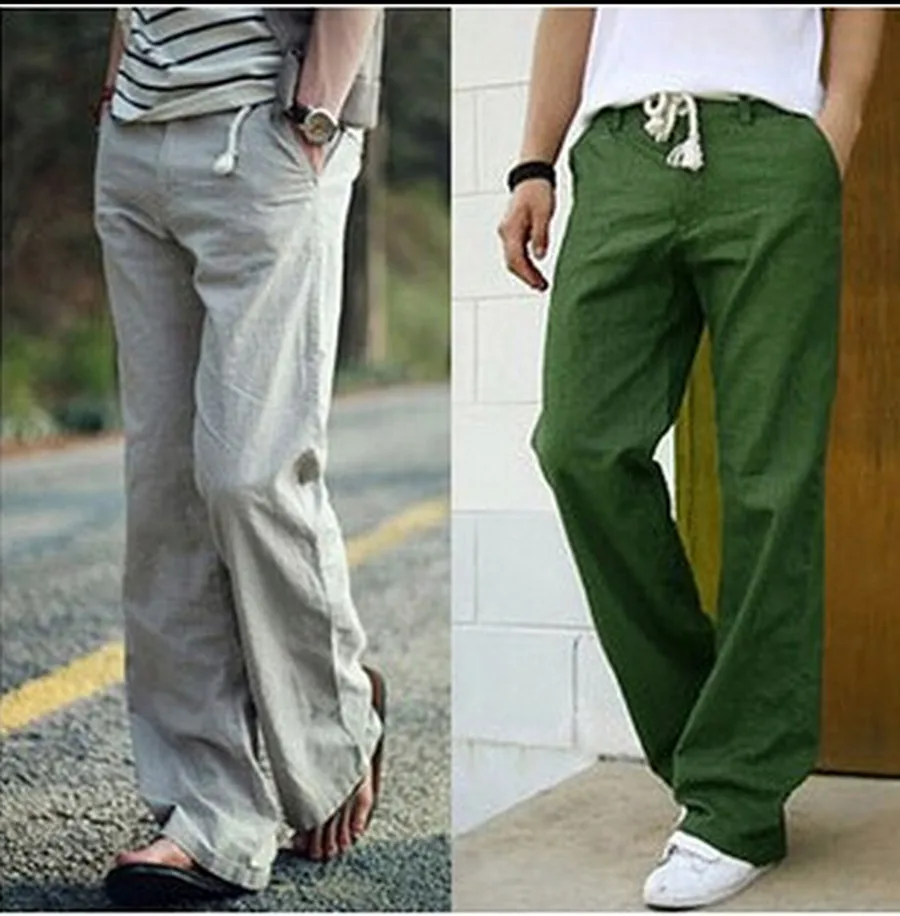 mens baggy linen trousers