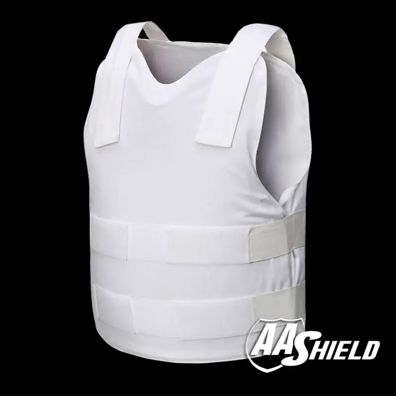 AA SHIELD Bullet Proof  Vest Concealable Aramid Core Ballistic Body Armor Insert Lvl IIIA 3A Size M White Color