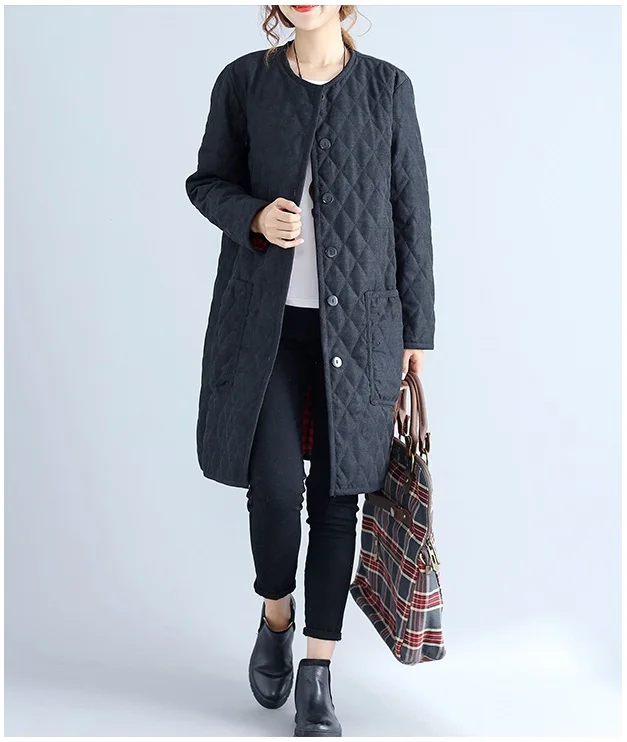 Seção de Algodão Novo Inverno Mulheres Jaqueta Longa Básica Feminino Parkas Grosso Keep Warm Brasão Casual Tamanho Grande Senhora Outerwear 2020 5 de Algodão Básica Feminino Parkas Grosso Keep