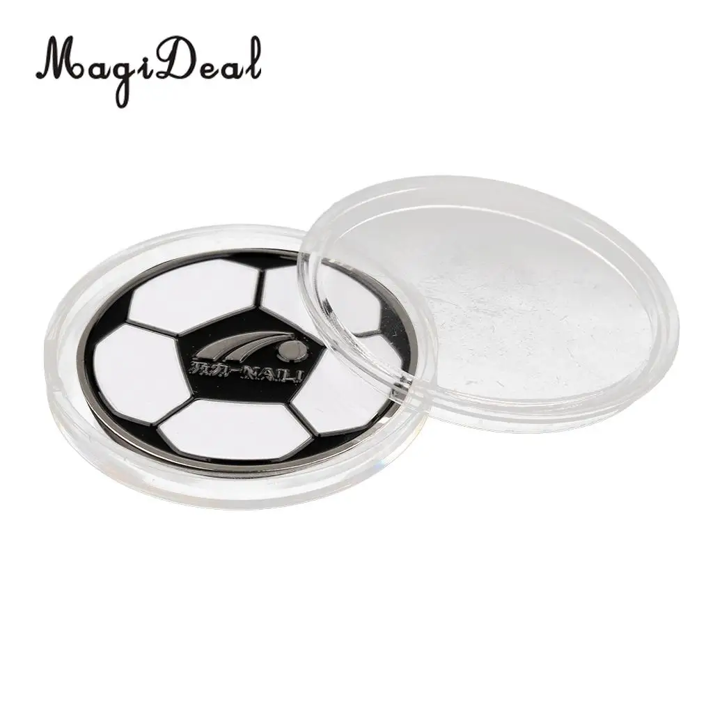 MagiDeal Double Sided Football Soccer Referee Flip Coin Toss Coin Plus Sports Referee Metal Whistles with Lanyard