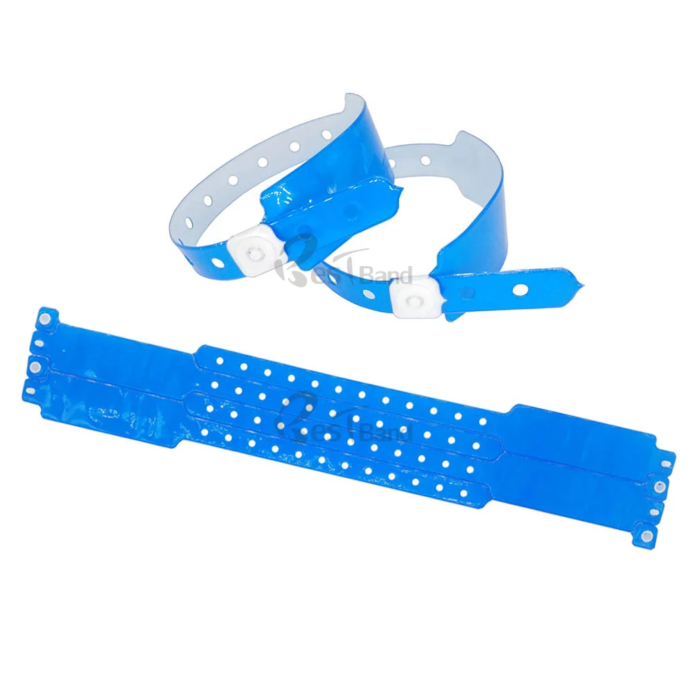 100pcs NEON BLUE High quality plastic bracelet pvc wristband, vinyl id