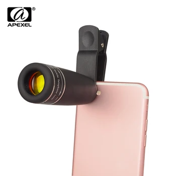 

APEXEL 10X Mobile Phone Telescope Lens for iPhone 8 7 plus 6 andriod IOS Smartphones Clip-on Telephoto Camera Lens APL-10X