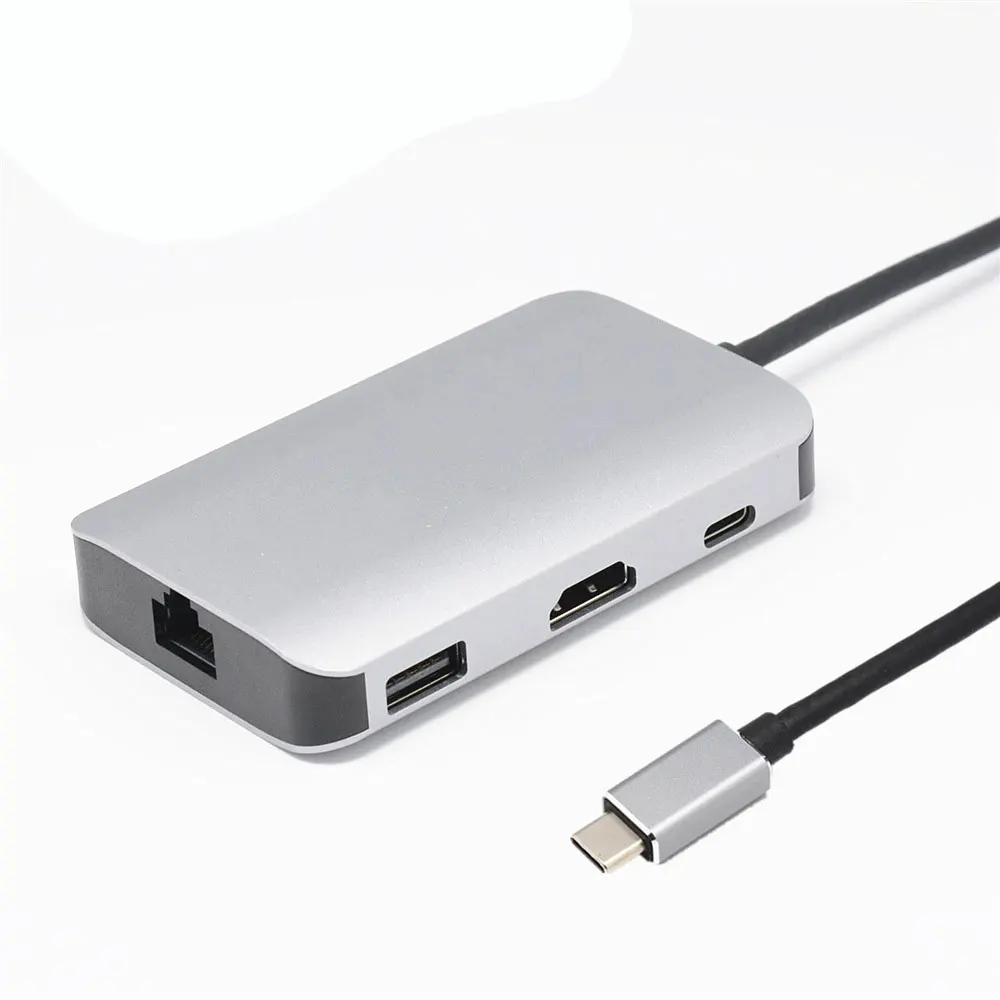 8 в 1 Hub Тип-C к HDMI RJ45 Card Reader адаптер подходит для lenovo Dell ноутбук MacBook huawei P20 Коврики 20 Pro USB C устройств