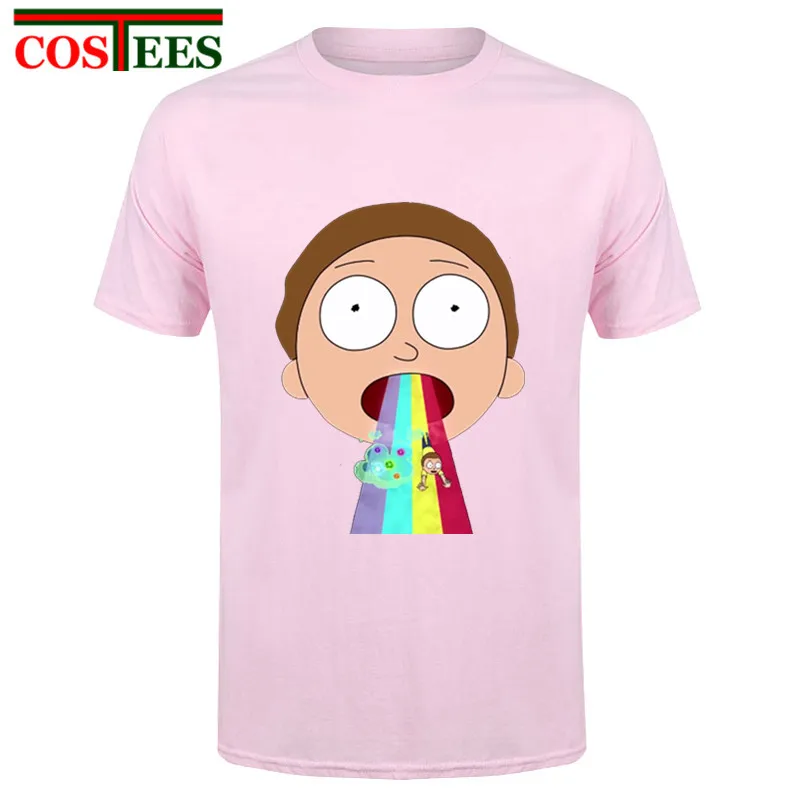 Мужская футболка Morty Bowie с радугой из аниме Мир среди мира в народном стиле homme Ricka