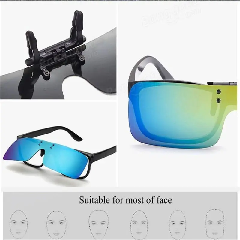 Outerdo UV400 поляризованный Cilp на солнцезащитные очки для езды на велосипеде для вождения и верховой езды линзы ночного видения для миопии очки