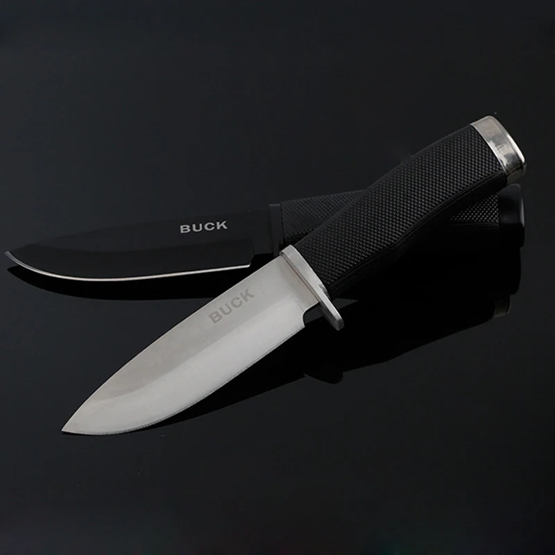 Fixed Blade Stainless Steel Hunting Knife With Rubber Handlle For