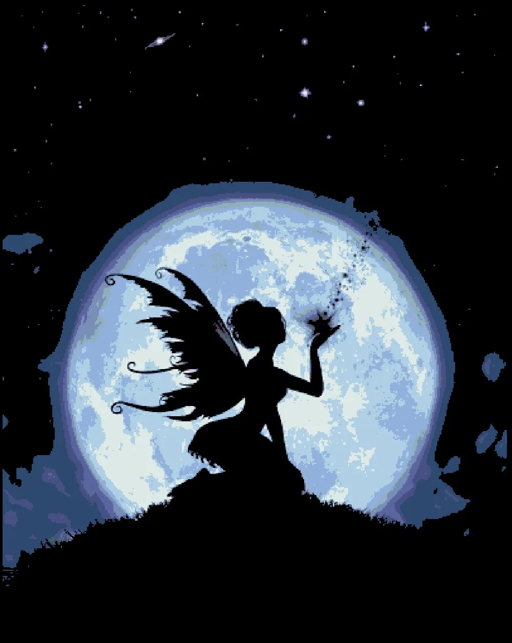 

Catch a falling Star cross stitch package fairy aida 18ct 14ct 11ct black cloth people kit embroidery DIY handmade needlework