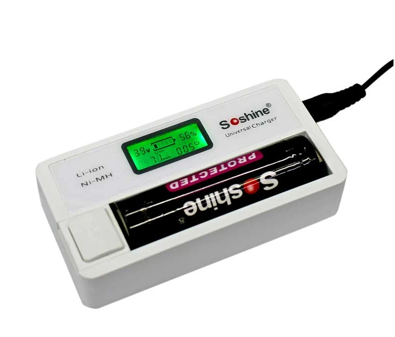 Soshine SC S7 LCD Display Battery Charger for 18650 14500 16340 Li ion ...
