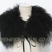 Большой боа из настоящего меха ягненка меховой воротник шарф для женщин и мужчин пальто элегантный натуральный меховой воротник меховые шарфы