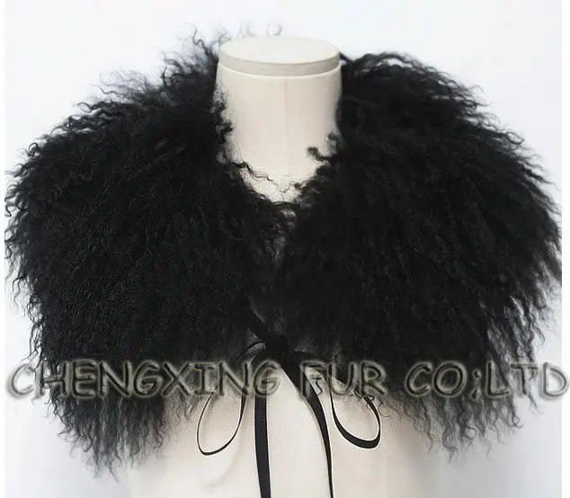 

Wholesale Large Real Mongolian Lamb Fur Collar Scarf For Women and Men's Coat Elegant Natural Fur Shawl Collar Fur Scarves