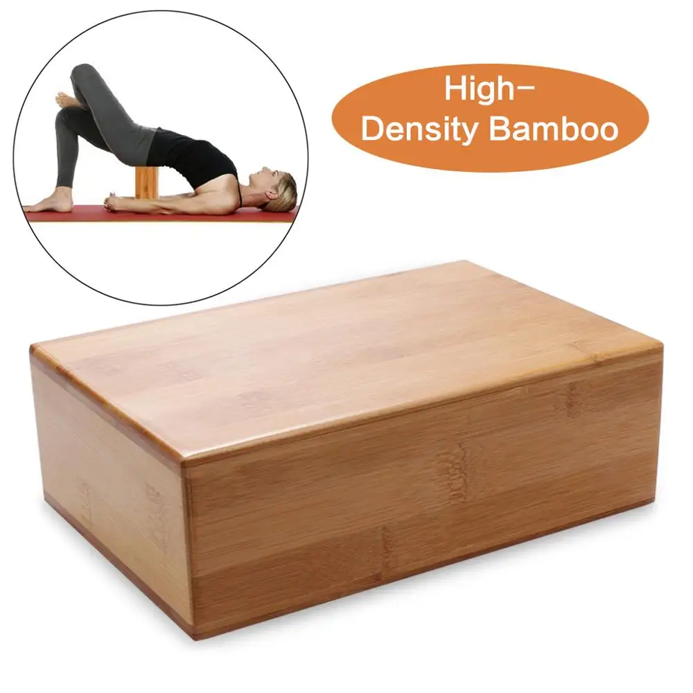 Natural Bamboo Yoga Brick Block Aid  Rectangular Sport Equitment Tool For Fitness Gym Exercise Training (10)