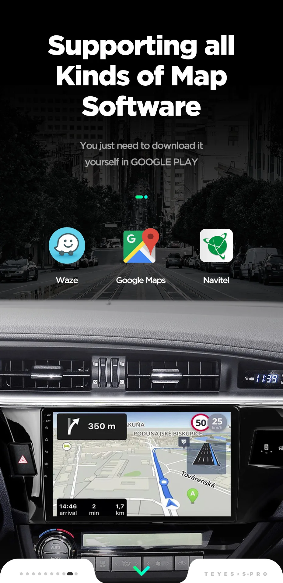 Top TEYES SPRO Car Multimedia Video PlayerNavigation GPS Android 8,1 8.1 4G For Toyota Corolla 2012-16 E170 E180 Navigation radio 19