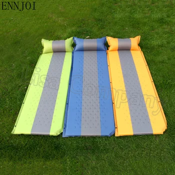 

3Colors Camping Mat Self-inflating Mattress with Pillow Moisture-proof Sleeping Mat Tent Bed Single Laybag Mattress