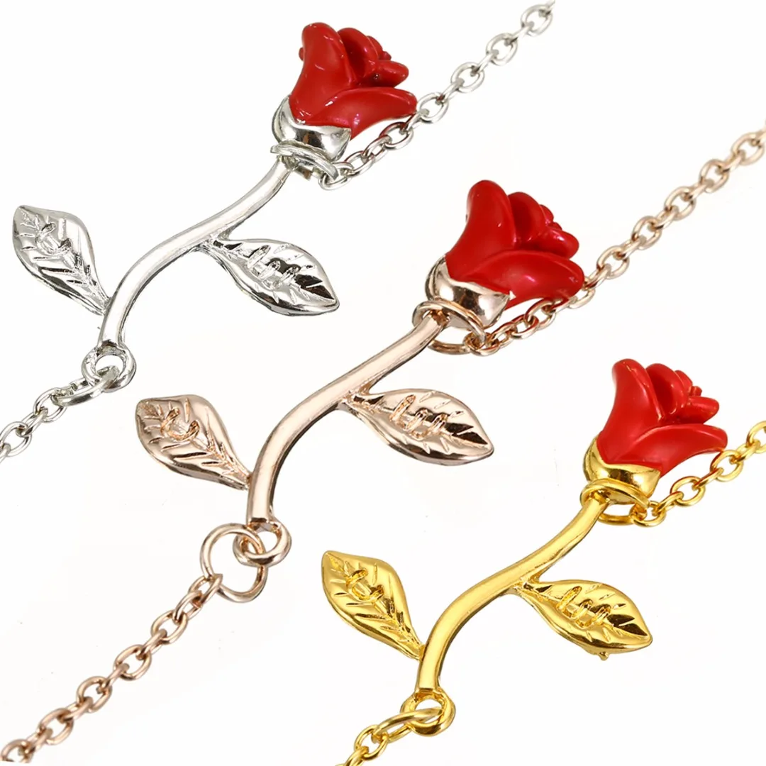 Charms Bracelet Adjustable Pulseras Mujer Fashion Rose Flower  Bracelets & Bangles For Women Wedding Jewelry Shellhard
