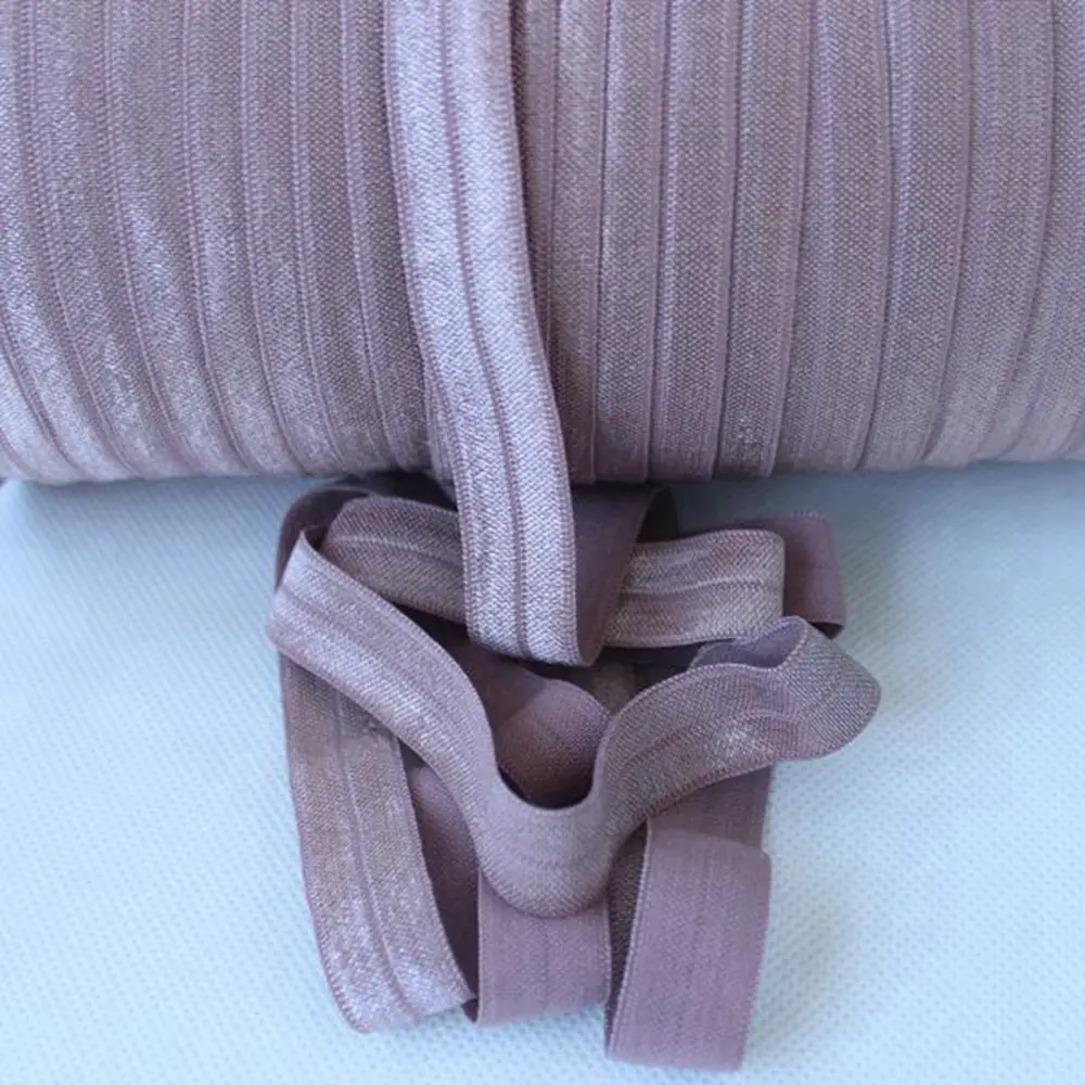 

#814 ginger shap 5/8" FOE elastic solid Fold Over Elastic FOE for Headbands 50yards and 100yards/lot