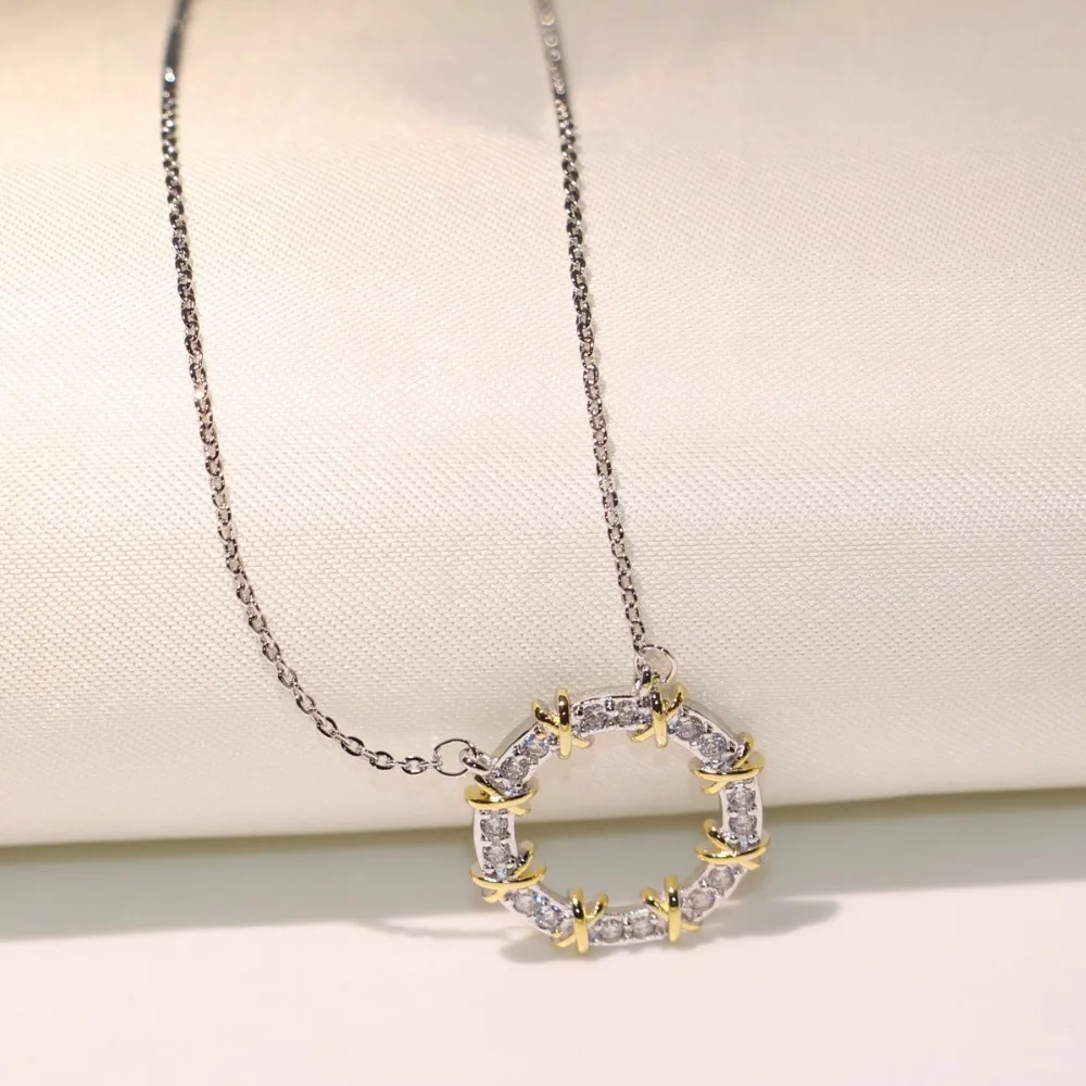 Choucong абсолютно крест кулон Девушка Роскошные ювелирные изделия 925 серебро AAA кубический цирконий отдельный цвет Бесконечность ожерелье для женщин