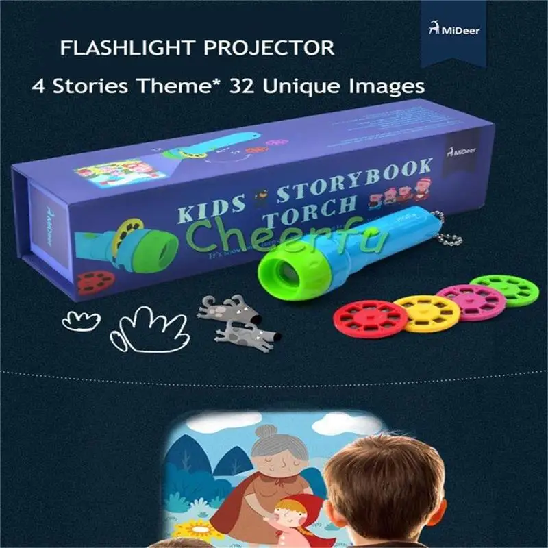 

Mideer Mini Projector Torch Educational Light-up 3D Toys for Children Kids Develop Play Sleeping Stories Perform Set Child Gift