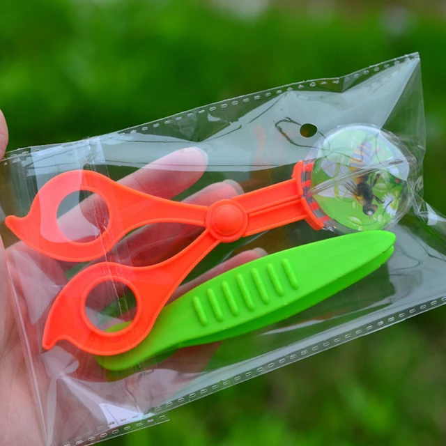 New Children School Plant Insect Biology Study Tool Set Plastic Scissor Clamp Tweezers Cute Nature Exploration Toy Kit for Kids 1