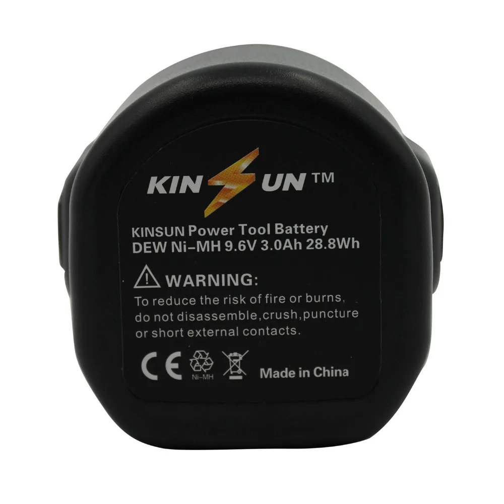 KINSUN сменная батарея электроинструмента 9,6 в 3.0Ah Ni-MH для Аккумуляторная дрель DEWALT шуруповерт DE9036 DE9061 DE9062 DW9061 DW9062