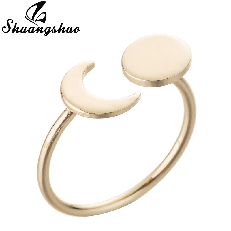 

Shuangshuo Bohemian Moon Rings for Women Fashion Round Wedding Rings Geometric Engagement Ring Silver Jewelry Gifts for Women