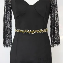 Inofin in001h ручной работы свадебный пояс-лента Кристалл Стразы ленты бусины свадебный пояс для женщин свадебное вечернее платье для выпускного