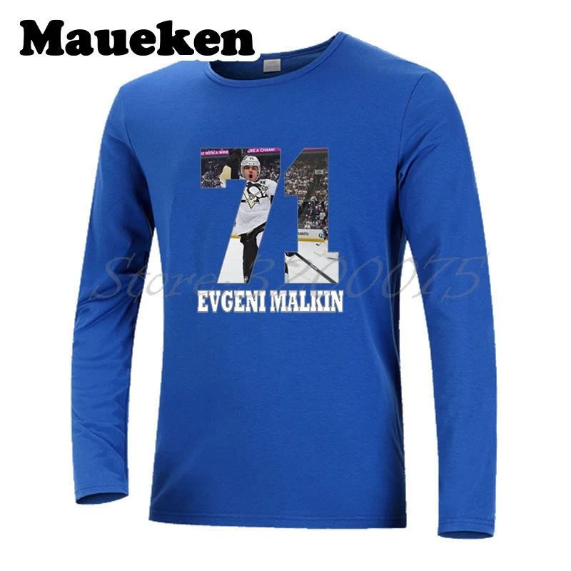 Мужская футболка с длинным рукавом Evgeni Malkin 71 Россия hockeying Star одежда футболка мужская осень зима W17110803 - Цвет: 30