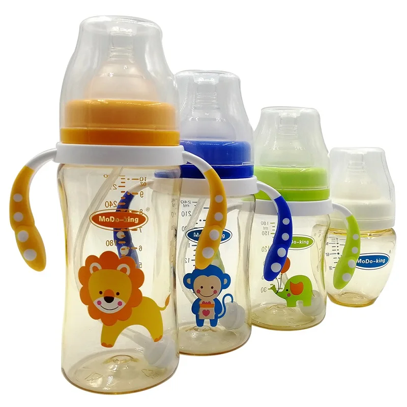 

MoDo-king Baby Feeder/Feeding Bottle PPSU Milk Feeding Silicone Nipple Drinking Bottle 120/180/240/300ml Baby Sippy Cup