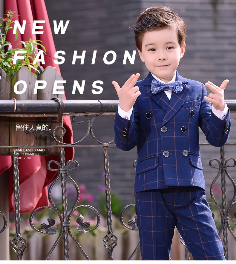  Boys Suits set Formal Boys Clothes children Wedding clothing Blazer Piano Costume back to School (19)