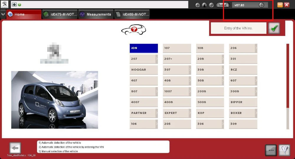 V7.83 software display For lexia3 pp2000 5