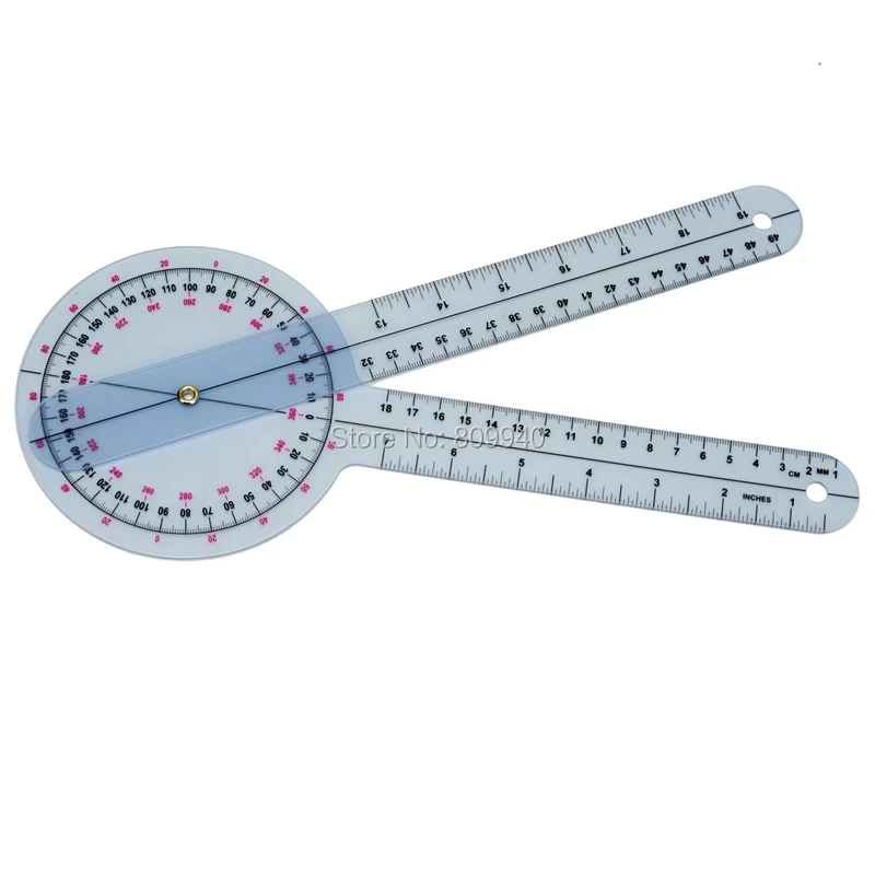 0 300mm 12inch goniometer plastic protractor Angle ruler Medical ruler ...