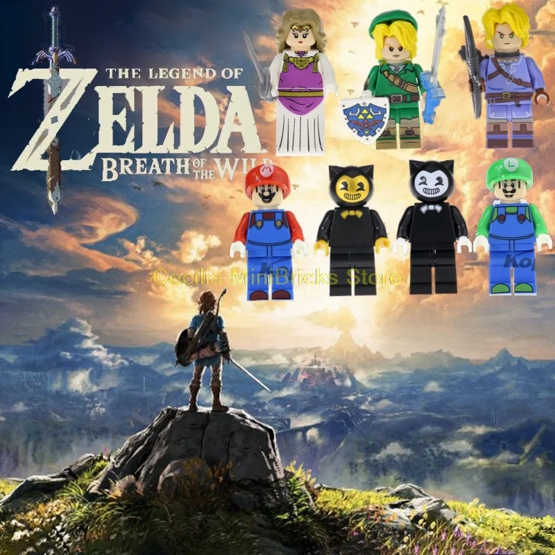 

Legoing Mario The Legend of Zelda Halo Wars Link Figures Warrior Building Blocks Compatible With Legoings Game Toys For Children