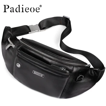 

Luxury Genuine Leather Men's Chest Bag High Quality Durable Belt Bag Fashion Casual Waist Pack Deluxe Real Cow Leather Waist Bag