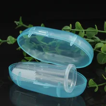 Healthy Baby Infant Soft Silicone Finger Toothbrush with Box Teether Cleaning Gum Massager Brush