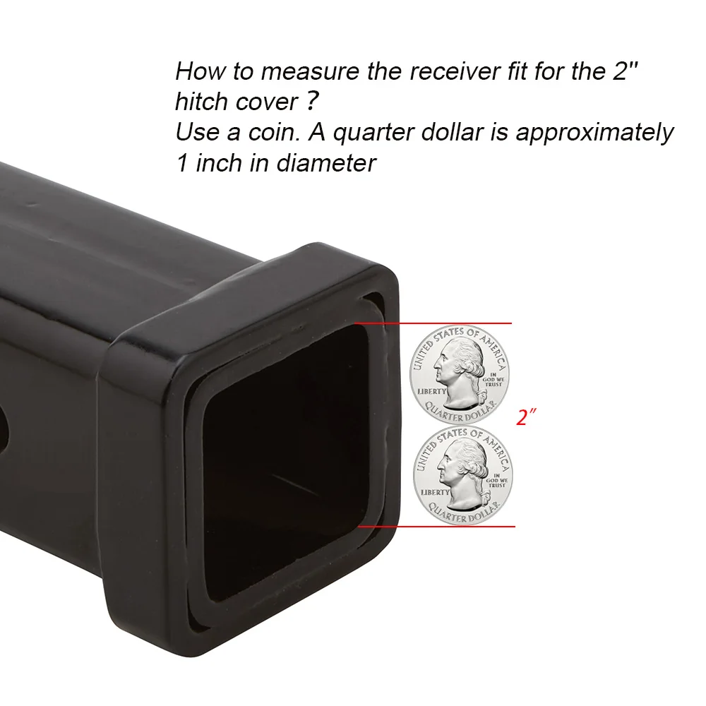 2/" Black Rubber Hitch Plug Cover for TOYOTA Class III Receiver Hitch