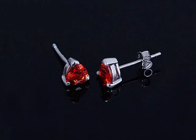 Neue Ohrring Rot Granat Herz High-grade Zirkon Kristall Ohrringe Für Frauen Geburtstag Geschenk brincos XY-E113