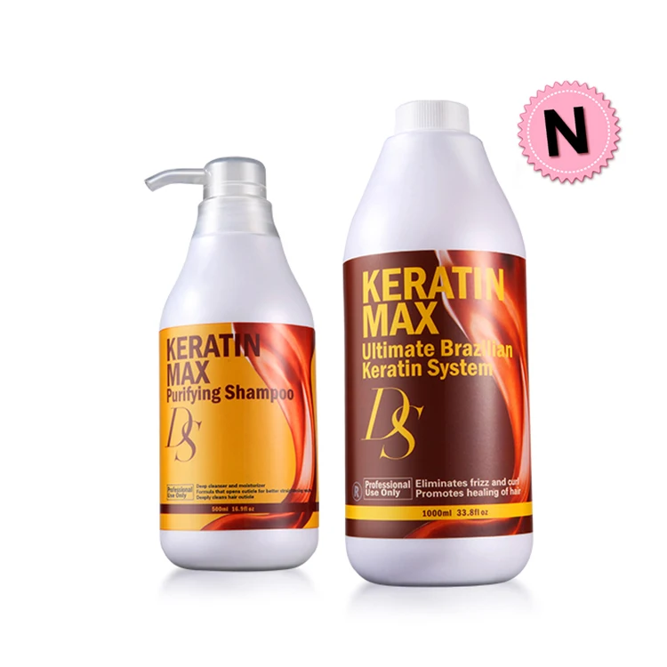 

Different DS Max 1000ml Keratin Treatment+500ml Purifying Shampoo Straighten and Deep Clean Damaged Cruly Hair Free Shipping
