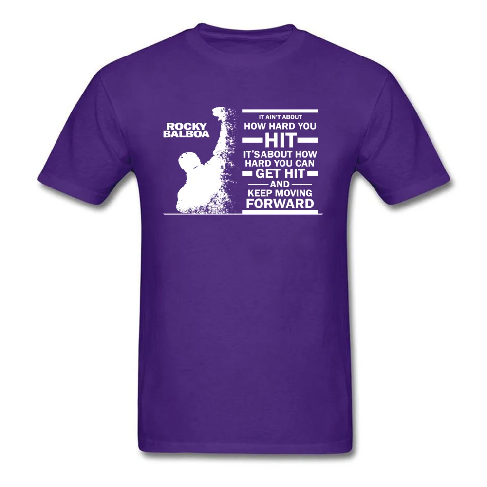 WhiteROCKY-BALBOA6271354Y Summer 100% Cotton Round Neck Tops Tees Short Sleeve Personalized T Shirt Fashion Custom T Shirts WhiteROCKY-BALBOA6271354Y purple